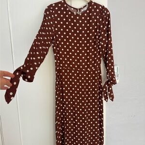 Reformation Brown Polka Dot Dress